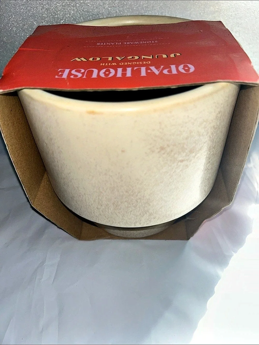Opalhouse Jungalow Stoneware Planter Sun Face Cream & Gold - RARE